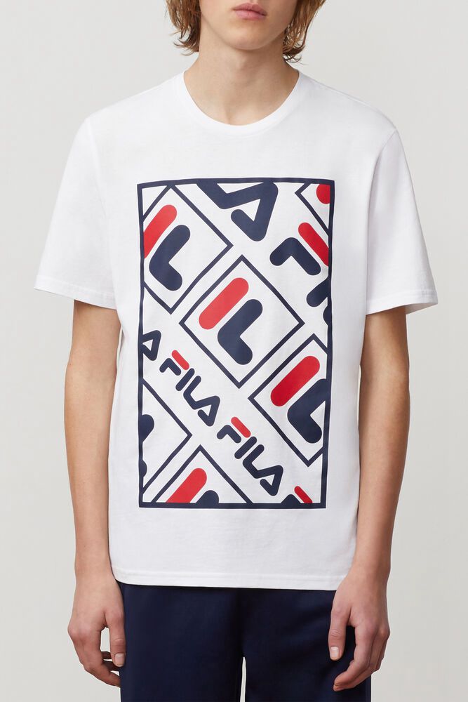 Fila Adao Graphic T-Shirt White - Mens - 96847LEFJ